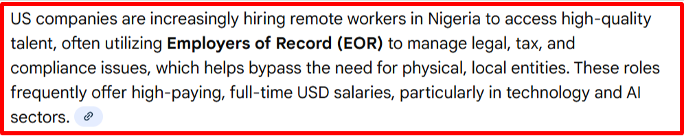 US companies increasingly hiring remote workers in Nigeria through Employers of Record